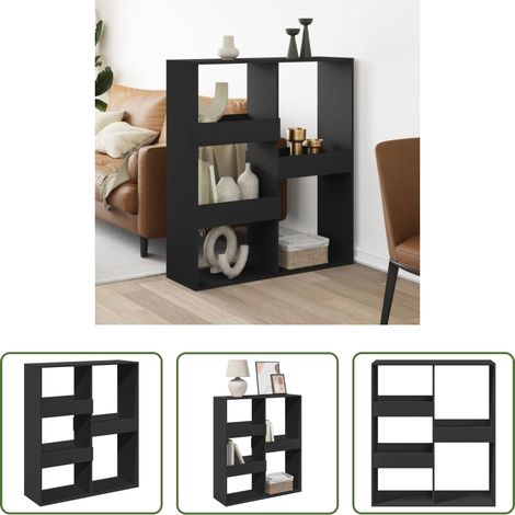 Étagère - Cloison de séparation noir 100x33x115 cm bois ingénierie (1/5)