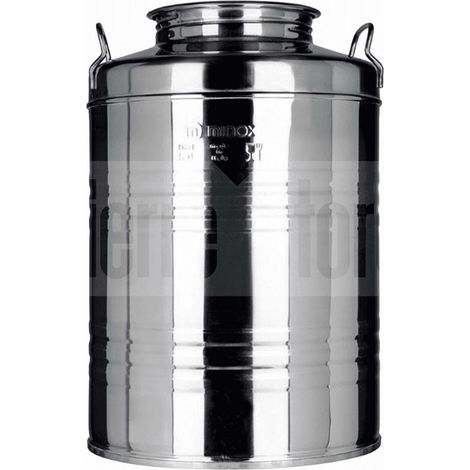 Fusto per olio 10l per alimenti graffato in acciaio inox 18/10