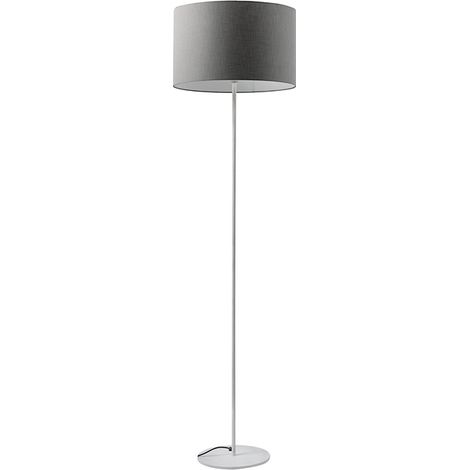 Vivien Piantana Bianca - Lampada da Terra con Paralume Cilindrico Antracite, Attacco E27, Potenza 75W, Grado IP20, Altezza 48cm - Rossini (1/5)