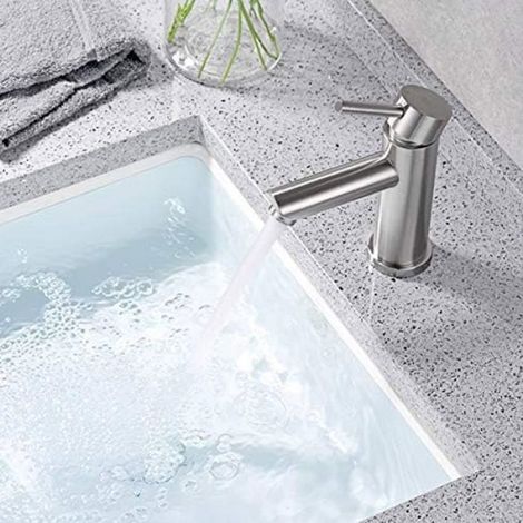 Robinet Lavabo - Eau Froide Uniquement - Corps En Cuivre Chromé - Pour Évier Salle De Bain - 1 Pièce (1/5)