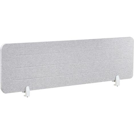 Séparateur de Bureau en PET Acoustique Recouvert de Tissu 160 x 40 cm Gris Clair Ziggy (1/5)