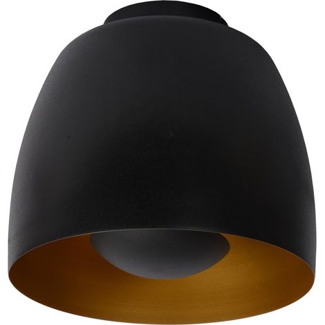 Plafoniera loft Nolan nera interno oro E27 40W Lucide (1/4)