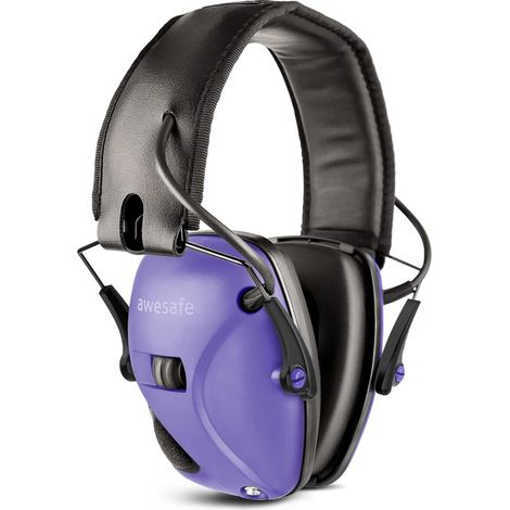 Casque anti-bruit électronique pour tir et chasse, réduction du bruit NRR 22 dB, violet (1/5)