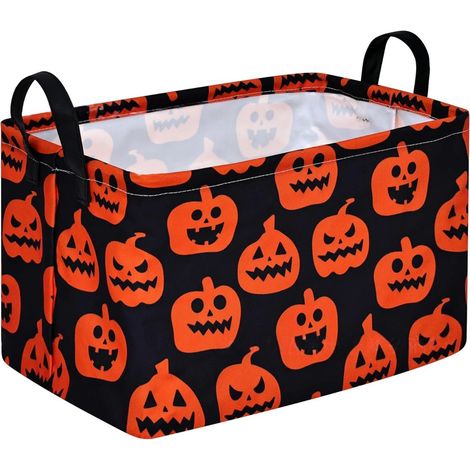 Panier de rangement fantôme d'Halloween, panier à linge pliable avec poignées, coffre à jouets pour chambre d'enfant, décoration intérieure 6-45x30x28cm