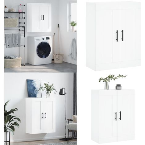 Wandschrank Weiß 69,5x34x90 cm Holzwerkstoff - Wandschrank - Holzschrank - Regal - Aufbewahrung - Garderobe - Home & Living (1/5)