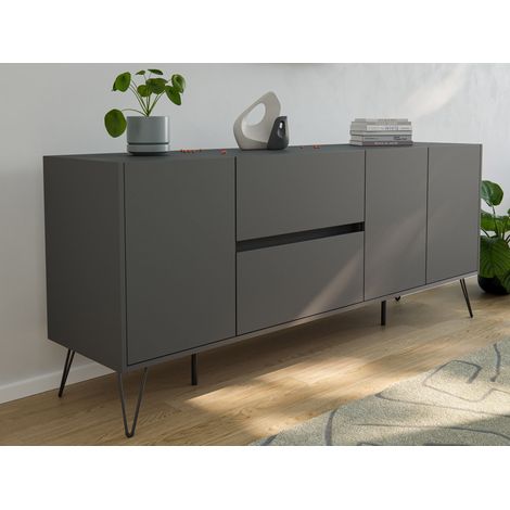 Sideboard Yako 180cm 2 SoftClose 3 Türen Grafit