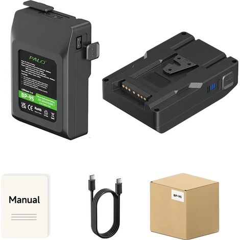 Batterie V-Mount, Haute Capacité, Compatibilité Universelle, BP-95 6600mAh (1/2)