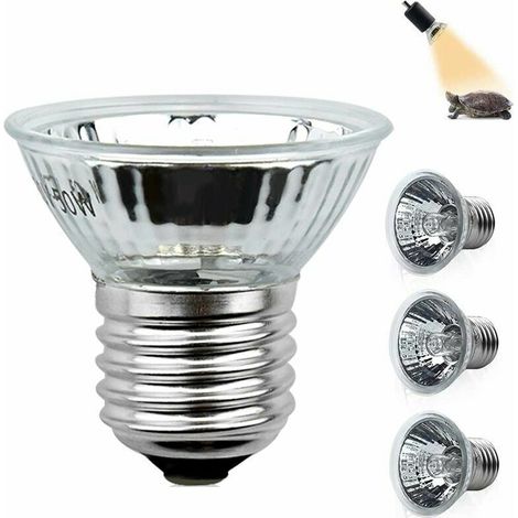 Lampe Chauffante Tortue 50W E27 Uva Uvb Ampoule À Spectre Complet Reptile Chauffage Ampoule Halogène Gradable Pour Lézard, Tortues D'Eau, Araignées, Grenouilles Ac 220-240V (4 Pièces) (1/5)