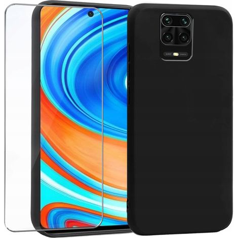 Schutzhülle für Redmi Note 9 Pro / 9s / 9 Pro Max, Schwarz, Matt, Schlank + 9H-Glas (1/5)