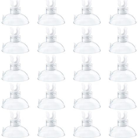 Aquarium Ventouse Pinces pour Tuyau d'air Standard 4-6 mm DI Support de Tuyau d'air Transparent Accessoires pour Pinces d'aération d'aquariums, Paquet de 20 (1/5)