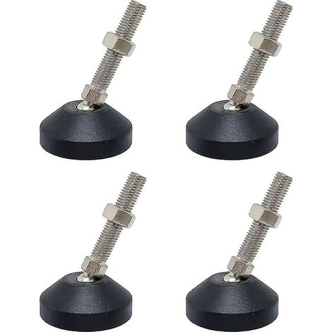Pieds de table réglables en hauteur (lot de 4), pieds de nivellement à visser, tige filetée, quincaillerie pour meubles