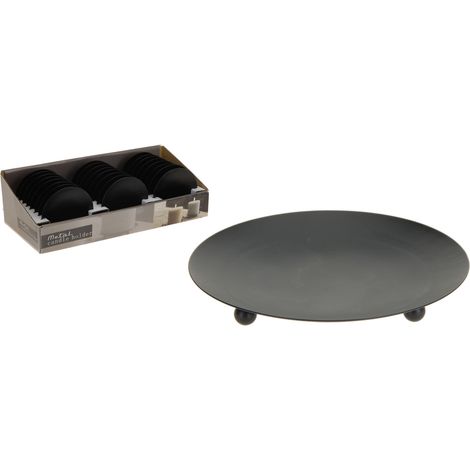 OFFERTA 3 SOTTO CANDELA NERO 8,5CM IN METALLO