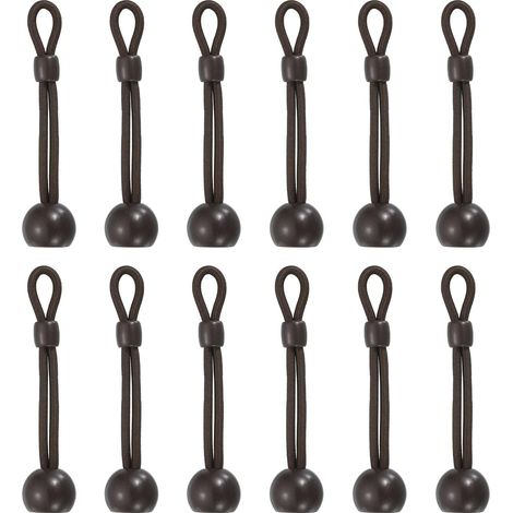 Colliers de serrage, lot de 12, 10 cm, sangles de fixation pour stores, pièces détachées, élastiques universels pour volets roulants extérieurs et stores intérieurs et extérieurs, couleur café