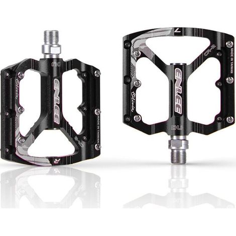Set di 1 paio di pedali per bicicletta, pedali per mountain bike, pedali SUFUL, pedali in alluminio lavorati a CNC, piastra di protezione antiossidante da 9/16 di pollice, per bici da strada. (nero) (1/5)