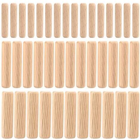 90 Pièces Assortiment de Chevilles en Bois, Chevilles en Goujon Bois Coniques Rainurées M6 M8 M10 pour Fraisage, Rainurage, Artisanat, Bricolage, Travail du Bois, Travaux de Menuiserie (1/4)