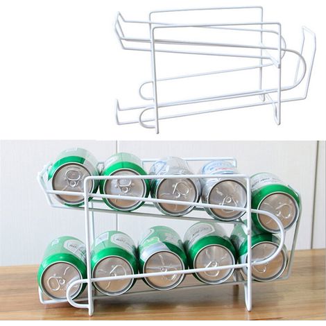 Dispenser De Boîtes - Support Métallique À 2 Niveaux Pour Boîtes De Soda Alimentaires - Étagère Supérieure Incluse - Capacité 10 Boîtes (1/4)