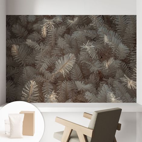 Papier peint intissé à motifs décoratifs pour salon chambre et bureau Décoration murale élégante avec colle Branches givrées 104x70 cm (1/5)