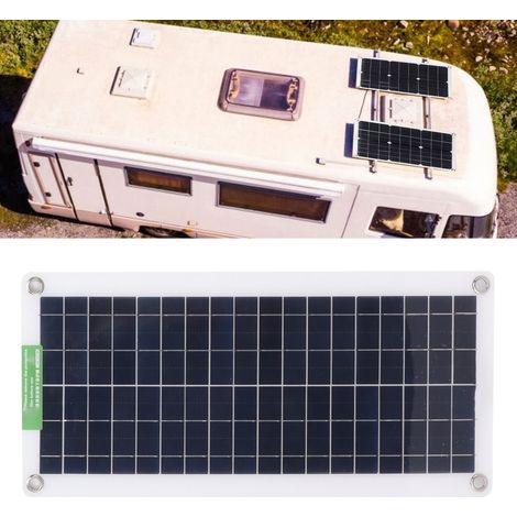 Kit portátil de panel solar de 30 W y 18 V para coche, autocaravana y camping – ABS monocristalino con controlador USB tipo C (1/5)