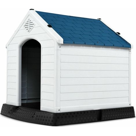 Niche pour chien en plastique PP avec toit amovible, ventilation et sol surélevé étanche pour jardin, terrasse et extérieur (1/5)