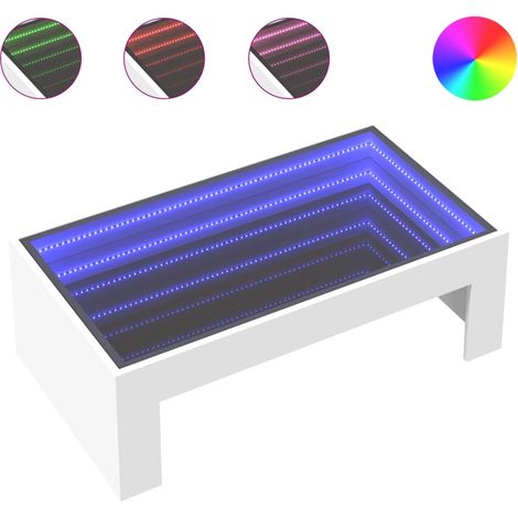 Maison Exclusive - Couchtisch mit Infinity-LED Weiß 90x50x30 cm
