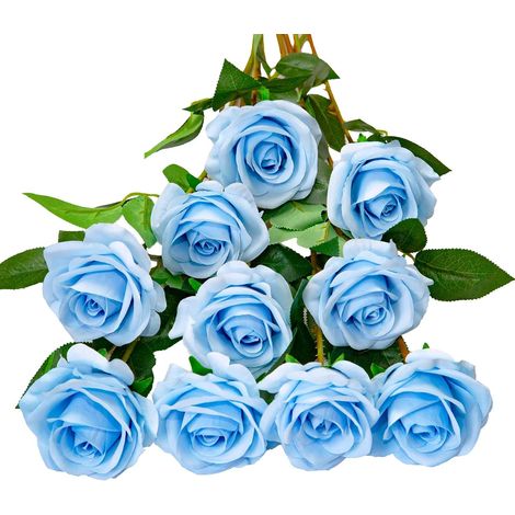 Set di 10 rose artificiali in seta per composizioni nuziali, feste e decorazioni per la casa.