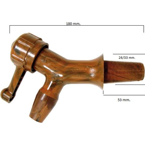 Robinet à fût en plastique courbé numéro 3 cône 1 53 mm 400126
