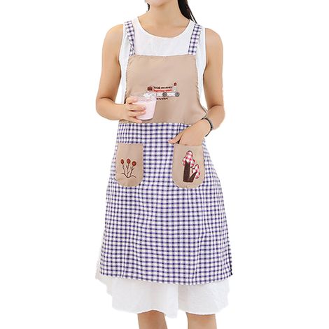 Grembiule da chef in cotone con tasca per cucinare, cuocere al forno, grigliare e dipingere.