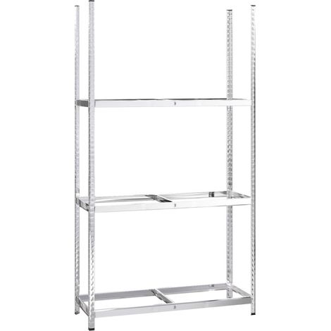 Reifenregal mit 3 Böden Silbern 110x40x200 cm Stahl vidaXL (1/5)