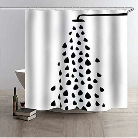 Rideaux de douche avec crochets - Imperméable et anti-moisissure - 180x180cm (1/3)