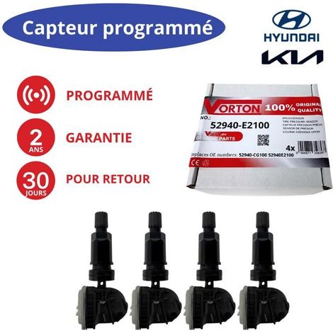 Pre-programmed TPMS Sensor 433MHz black (x4) for Hyundai Ioniq 6/7, Staria, Santa Fe and KIA Niro, EV2-6, K4