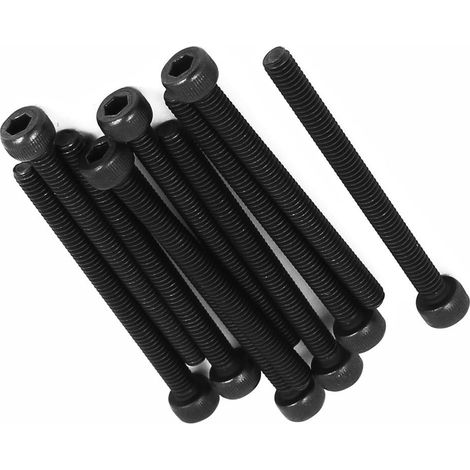 Lot de 20 vis à tête hexagonale M5 x 40 mm, filetage complet, alliage d'acier de qualité 12,9, finition oxyde noir, vis à six pans creux (1/5)