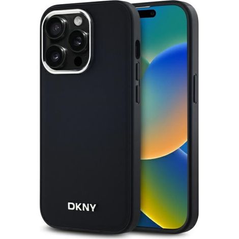 Funda rígida negra/negra DKNY DKHMP14LPSCMCLK para iPhone 14 Pro de 6,1 pulgadas con logotipo liso y MagSafe. (1/5)
