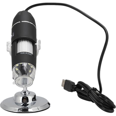 Loupe de réparation de téléphones portables noire 1000X, microscope numérique USB avec capteur CMOS HD 0,3 MP