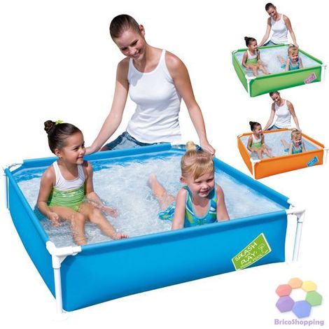 Piscine Quadrata Bambini 122x122 H30,5 Bestway 56217 Balcone Terrazzo Giardino - Colore: Arancio