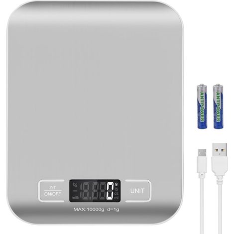 Petite balance postale pour colis, échelle d'expédition, balance numérique pour aliments de cuisine, pâtisserie, cuisine, céto et préparation des repas pour perdre du poids, en acier (1/5)