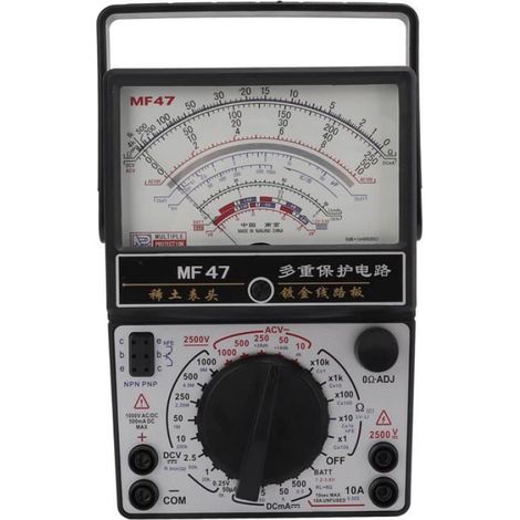 1 Multimètre analogique, MF47, double fusible, cadran haute précision, ABS, réparation électroménager (1/4)