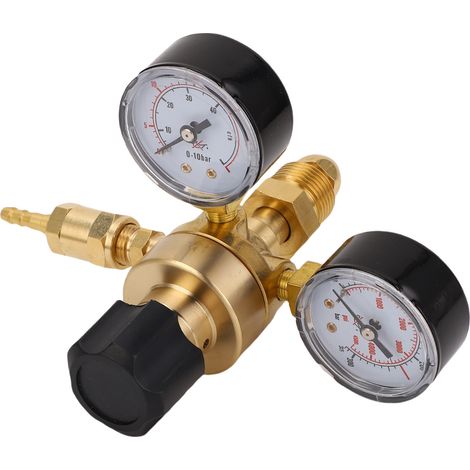 Régulateur de gaz argon/CO2 avec tuyau de 2 m et manomètre CGA580. Entrée : 5/8-18UNF. Sortie : 0-315 bar. Entrée : 0-10 bar. (1/5)