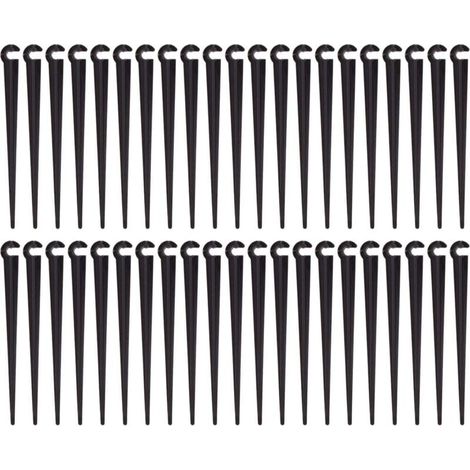 Piquets de Support de Tuyau d'irrigation Support Piquet de Tube Irrigation Goutte à Goutte Plastique Outil de Jardinage,Paquet de 100