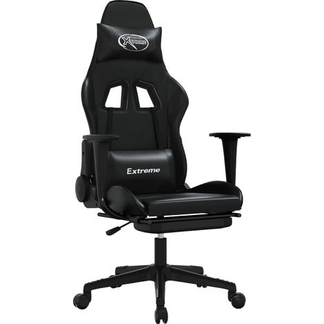 Maison Exclusive - Sedia da Gaming con Poggiapiedi Nero in Similpelle