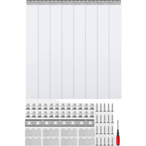 Rideau de séparation, matériau PVC transparent, contrôle de la température, 8 PCS (1/2)