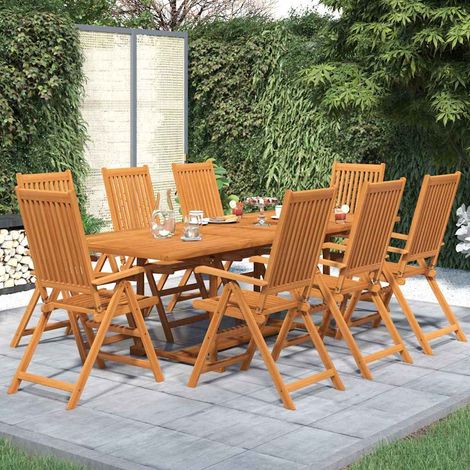 Ensemble à manger de jardin 9 pcs-Salon de jardin Bois d'acacia massif 160-240 cm 778875 (1/5)