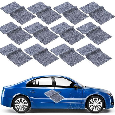 12 Pcs Nano Sparkle Cloth Multipurpose Scratch Repair Cloth Black Car Scratch Remover Cloth Magic Cloth for Polishing Surface Repair Car Lightl - (1/2)