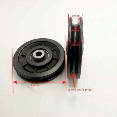 90 mm Roulement Poulie Nylon, Poulie Musculation, Roue Universelle pour câble Machine Gym équipement Porte de Garage, Porte coulissante poulie (1/5)