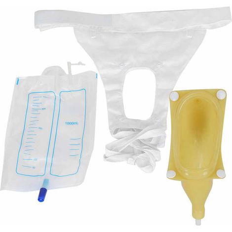 Urinoir pour adultes avec sac de recueil d'urine en latex et sac cathéter pour hommes et femmes âgés n° 3 (1/5)