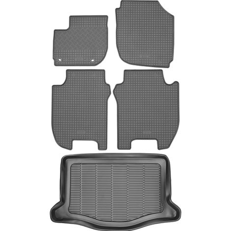 Juego de alfombrillas de goma para coche y alfombrilla para maletero para Honda Jazz III Hatchback (2015).