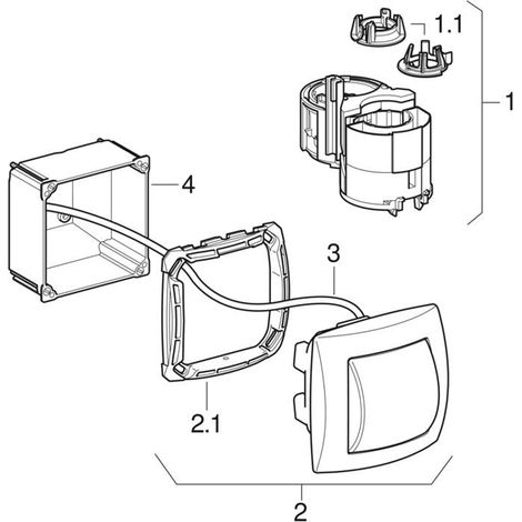 Comando Pneumatico Parete Incasso Per Ap140 Geberit Sollevatore Pneumatico (1/6)