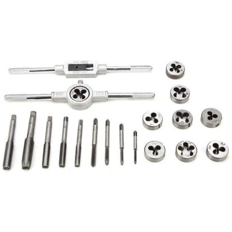 20 PCS Outil Pour Tarauder, tarauds et filières, Filetage Extracteurs de Vis, M3-M12 en Acier, avec Étui de Rangement