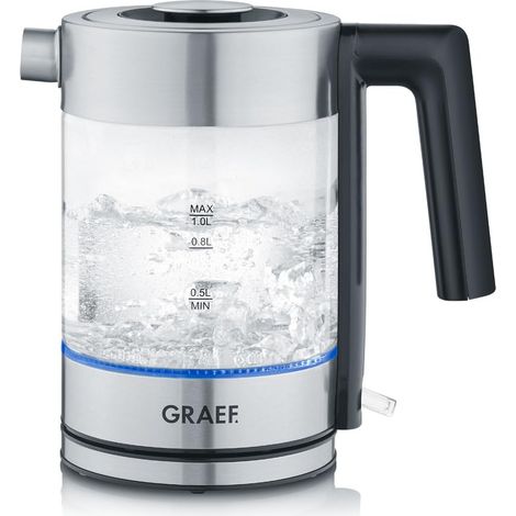 Bouilloire en verre WK300 - Bouilloire 1 litre, Design, verre, acier inoxydable, LED, marquage du niveau de remplissage, base 360°, filtre anticalcaire, 2200 W (1/5)