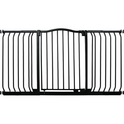 Bettacare Curved Top Dog Gate, 179cm - 188cm, Matt Black, Pressure Fit Pet Gate for Dog and Puppy, Pet and Dog Barrier