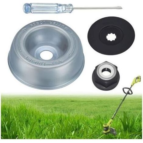 Lot de 4 adaptateurs de lame pour tondeuse de jardin Stihl - Disque de poussée - Plaque Rider - Écrou de col - Tournevis d'entretien - Accessoires de débroussailleuse Stihl (1/5)